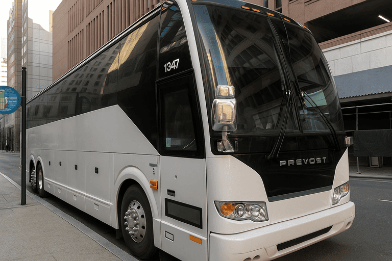 a Aurora Minibus Company coach bus