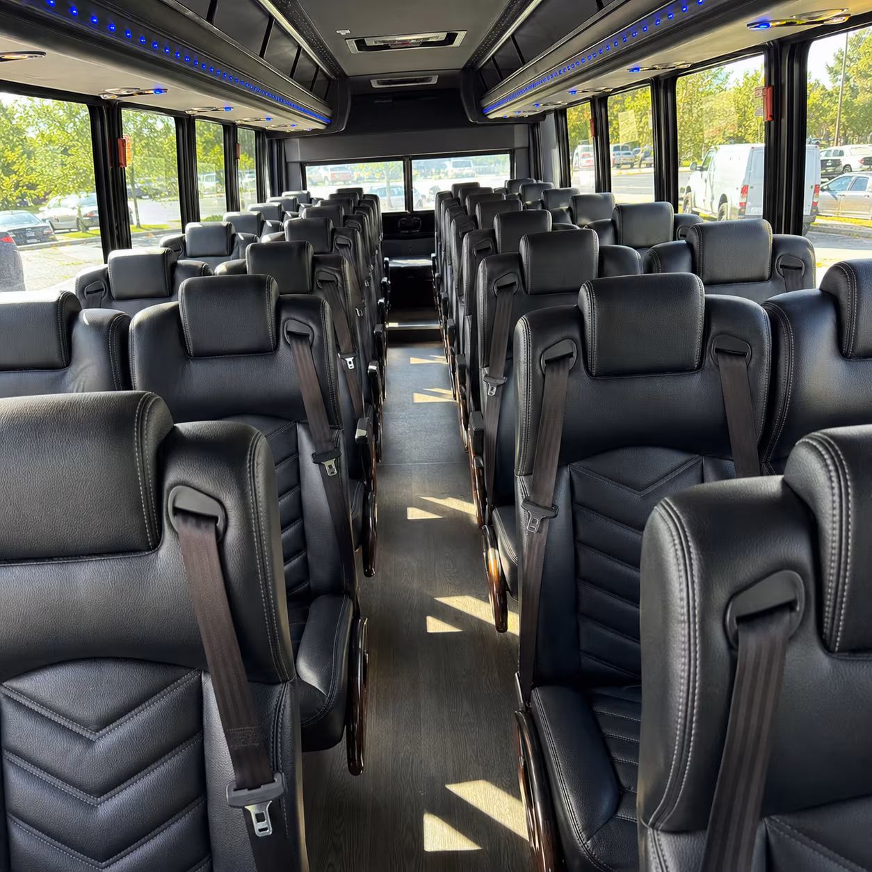 aurora 28 passenger minibus interior