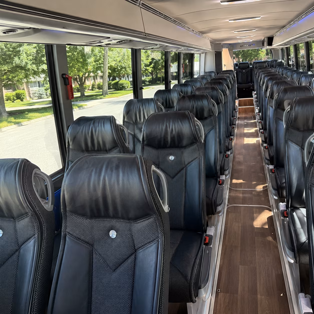 aurora 40 passenger charter bus inside