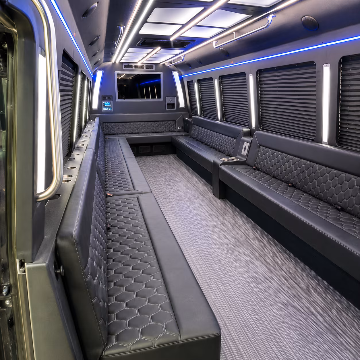 aurora 40 passenger party bus interior
