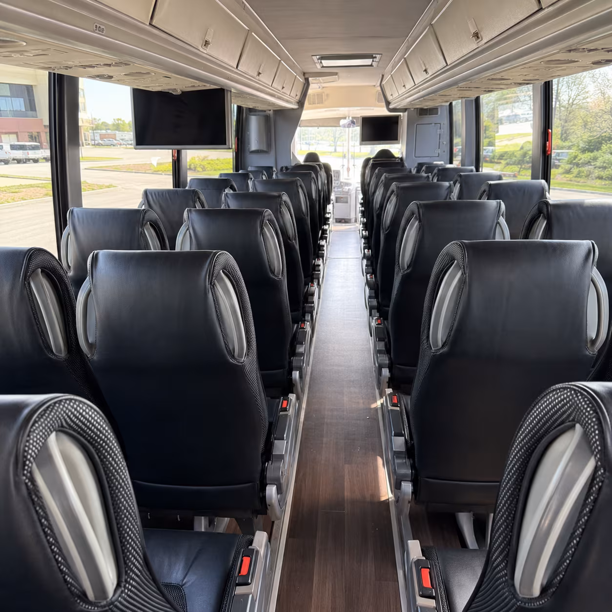 aurora 56 passenger charter bus inside