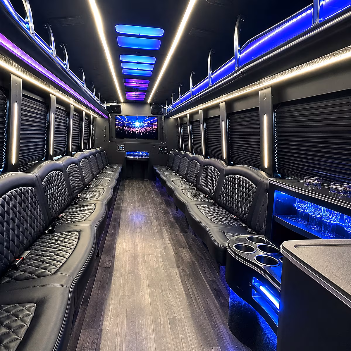 aurora party bus interior